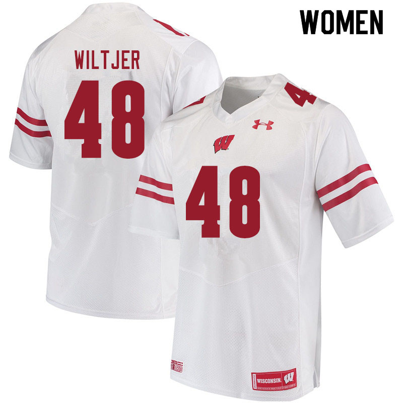 Wisconsin Badgers Women's #48 Travis Wiltjer NCAA Under Armour Authentic White College Stitched Football Jersey WK40C15PQ